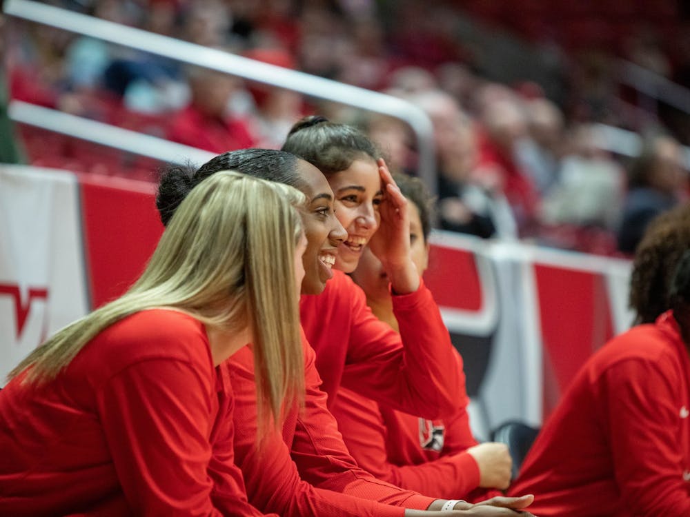 Ball State players joke around on the sideline, Jan. 25, 2020, in John E. Worthen Arena. Ball State beat Miami of Ohio 80-63. Jaden Whiteman, DN