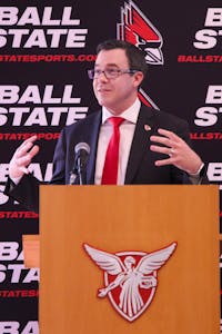 Jeff Mitchell at his introductory press conference as Ball State’s new Athletic Director Feb. 6 at the Ball State Alumni Center. Daniel Kehn, DN