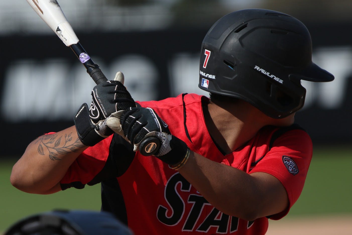 Senior Kennedy Wynn up to bat during their game against Kent State April 9, 2021, at First Merchants Ballpark. The Cardinals won both games of their double header against the Kent State Golden Flashes. Grace Walton, DN