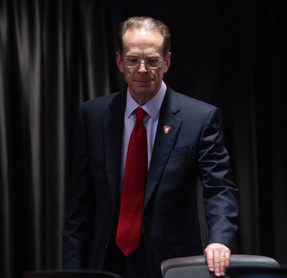 <p>Ball State President Geoffrey Mearns, in a campus-wide email March 24, 2020, detailed new guidelines for university employees as part of Ball State's response to the COVID-19 pandemic. Specifically, he addressed concerns regarding paid leave for non-essential employees who are unable to work remotely. <strong>Scott Fleener, DN File</strong></p>
