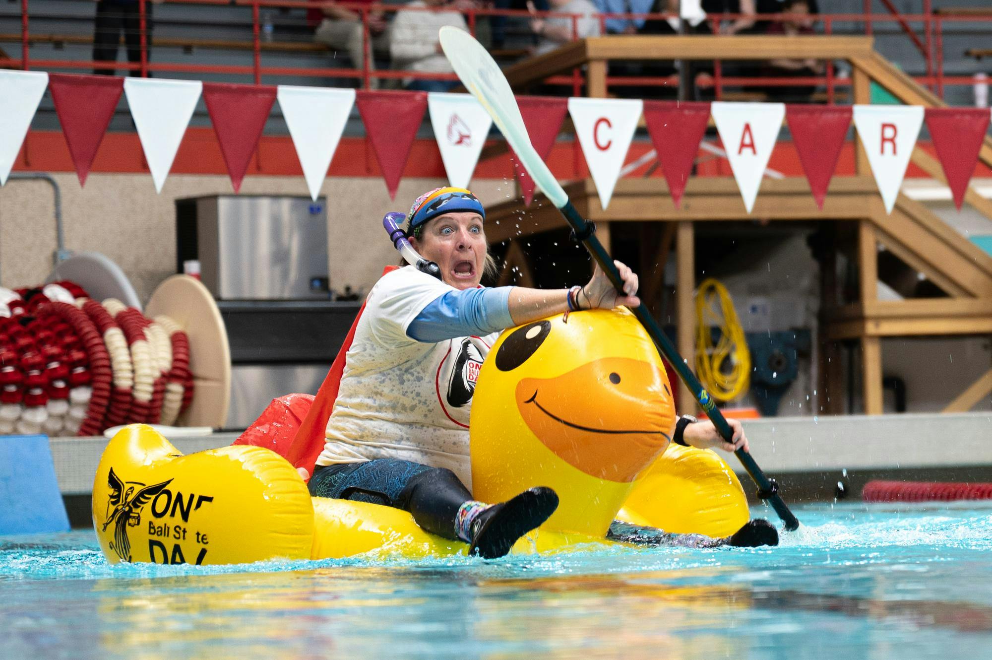 One Ball State Day had a variety of events to encourage people to donate online, including the Dash and Splash event April 1 in Lewellin Aquatic Center.