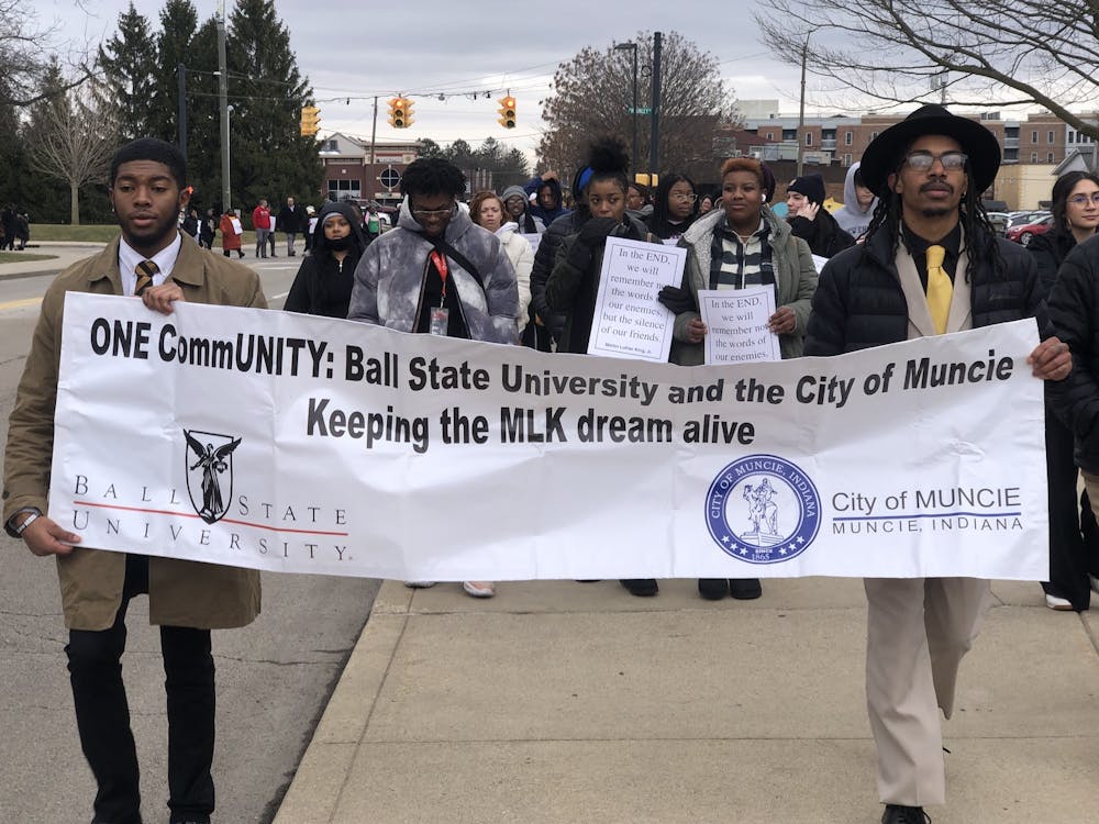 Jan. 16, members of the Ball State University and Muncie community took to the L.A. Pittenger Student Center and McKinley Avenue as part of the "MLK March" to kick off 2023 Unity Week.&nbsp;
