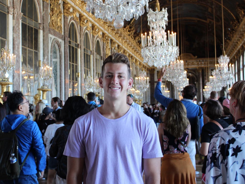 Zach Wishart, soon-to-graduate history and social studies education major, poses for a photo at the Palace of Versailles, in Versailles, France. Wishart will be traveling to Tay Ninh, Vietnam, for a Fulbright Assistantship teaching English to students in the city. Zach Wishart, Photo Provided