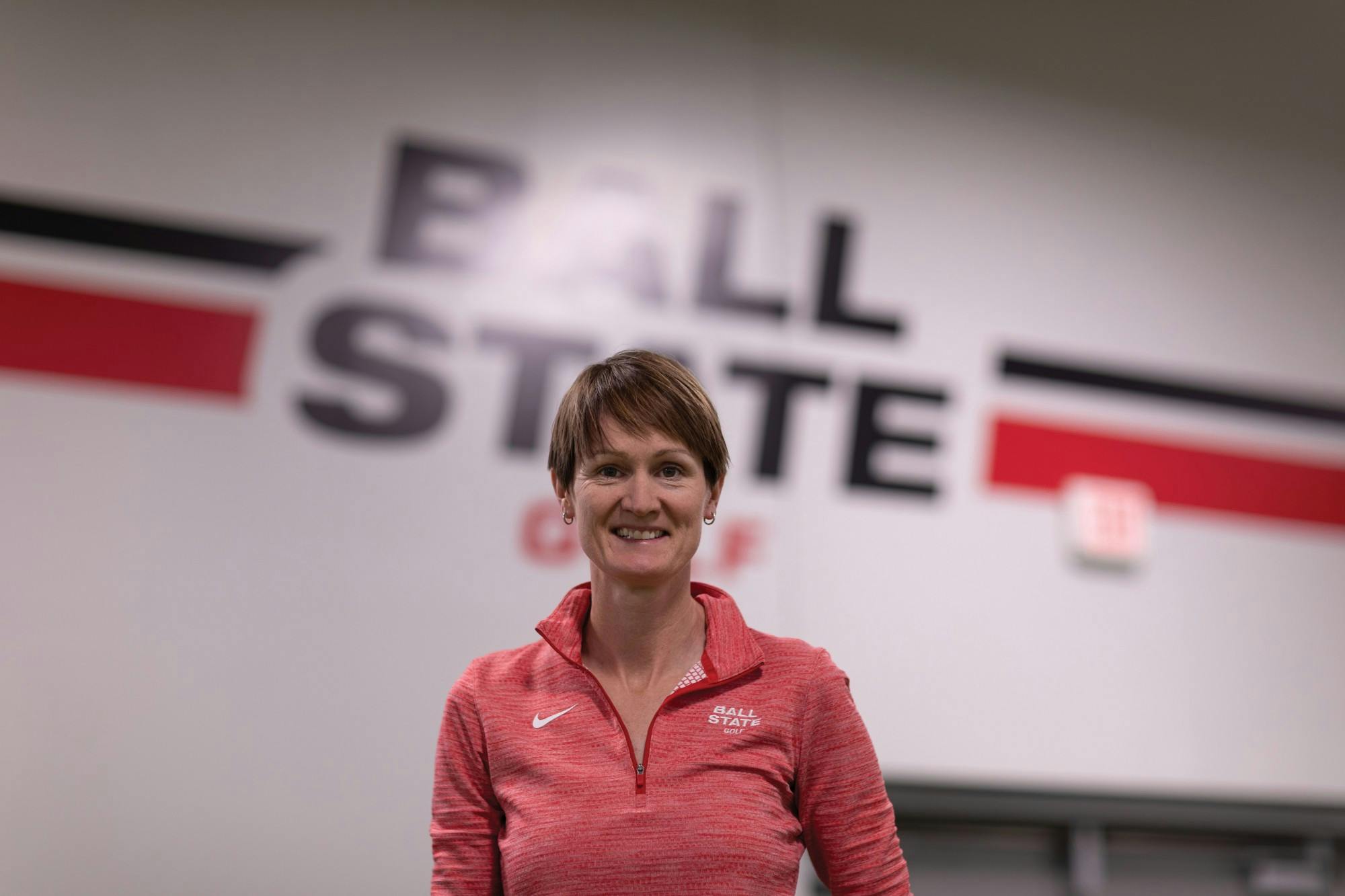 Ball State Women's Golf Head Coach Katherine Mowat poses for a photo Feb. 22 at Yestingmeier Golf Center. Mowat is one of the only openly gay coaches in the National Collegiate Athletic Association. Eli Houser, DN