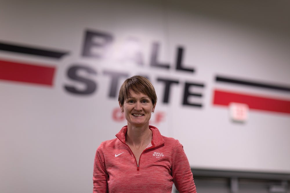 Ball State Women's Golf Head Coach Katherine Mowat poses for a photo Feb. 22 at Yestingmeier Golf Center. Mowat is one of the only openly gay coaches in the National Collegiate Athletic Association. Eli Houser, DN