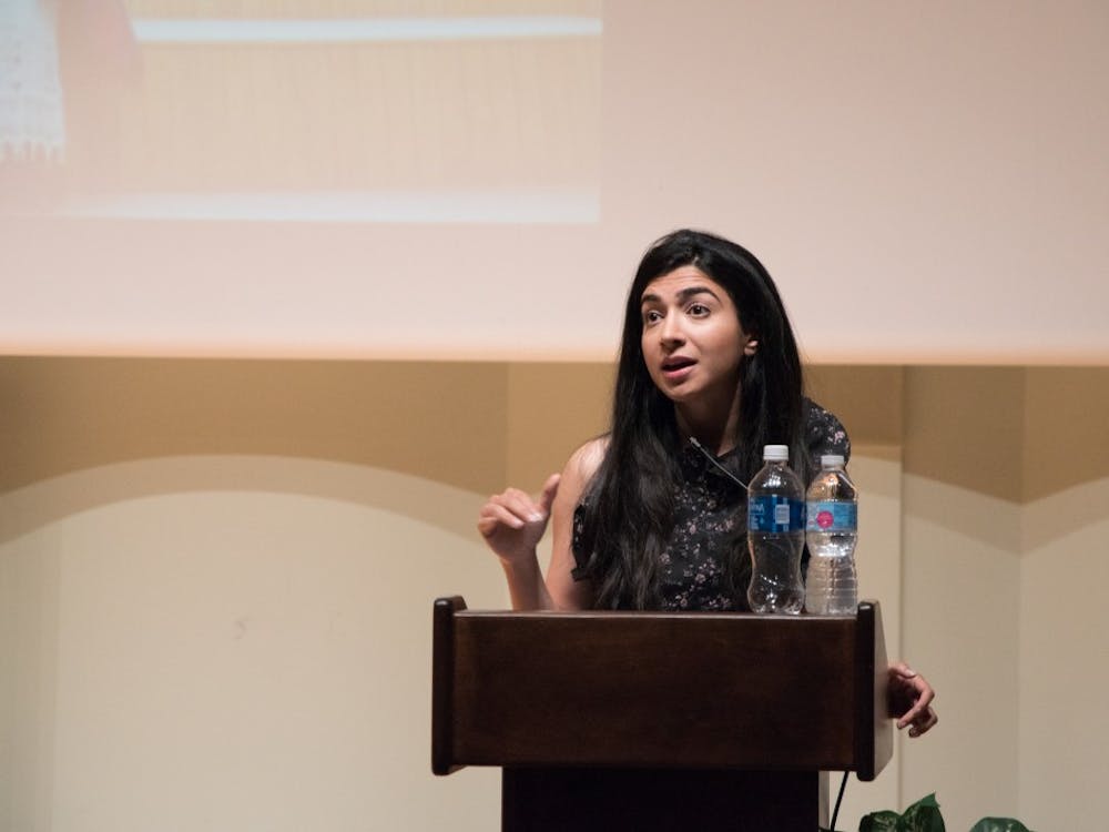 Shiza Shahid, an entrepreneur, technologist, and a impactful leader spoke at Puris Hall on Feb. 19 to a room full of students. Shahid co-founded the Malala fun with Malala Yousafzai herself. Shahid focuses on creating excellent education for children around the world. Stephanie Amador, DN