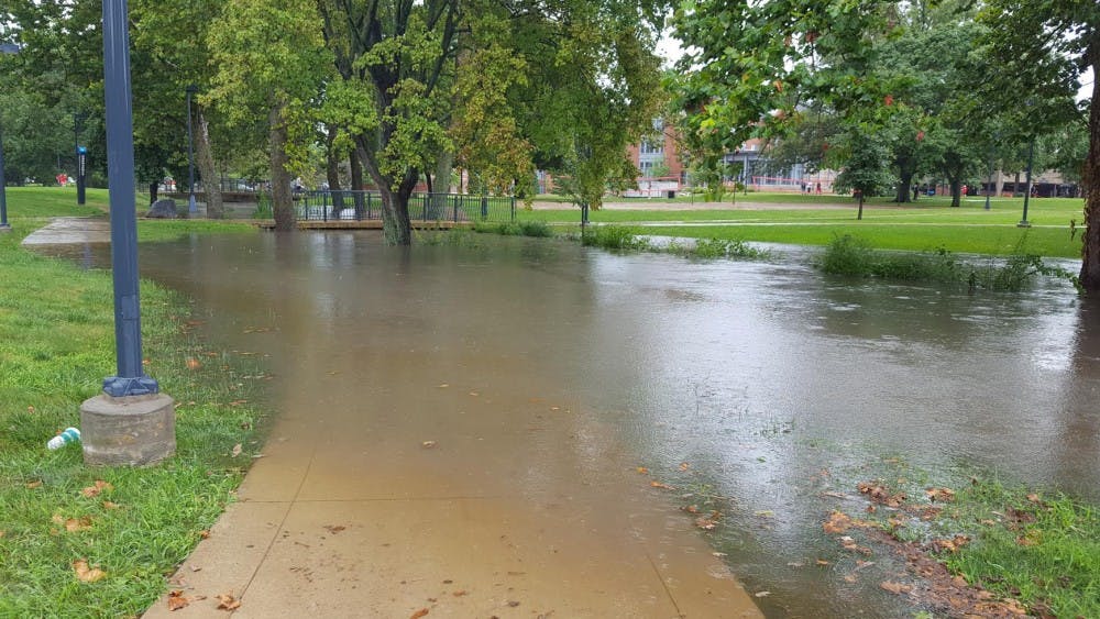 Muncie experienced severe flash flooding Sunday night due to evening thunderstorms. An estimated 2 1/2 to three inches of rainfall came down in less than two hours, according to the National Weather Service. Photo Provided // Sara Barker