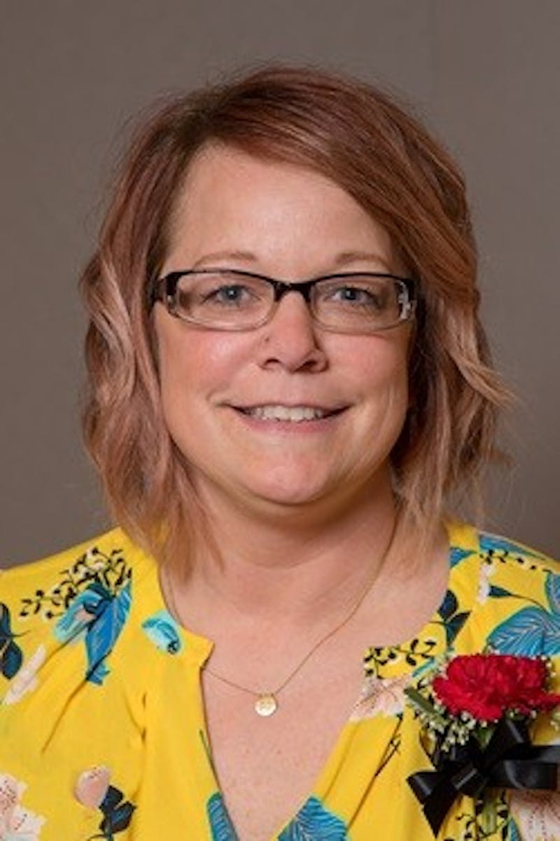 Jennifer Eber, a 12-year employee at Ball State, is the 2019 A. Jane Morton award winner. Eber works with students, staff and professors daily to ensure their technology functions properly, and she helps with advertising for the team. Ball State, Photo Courtesy