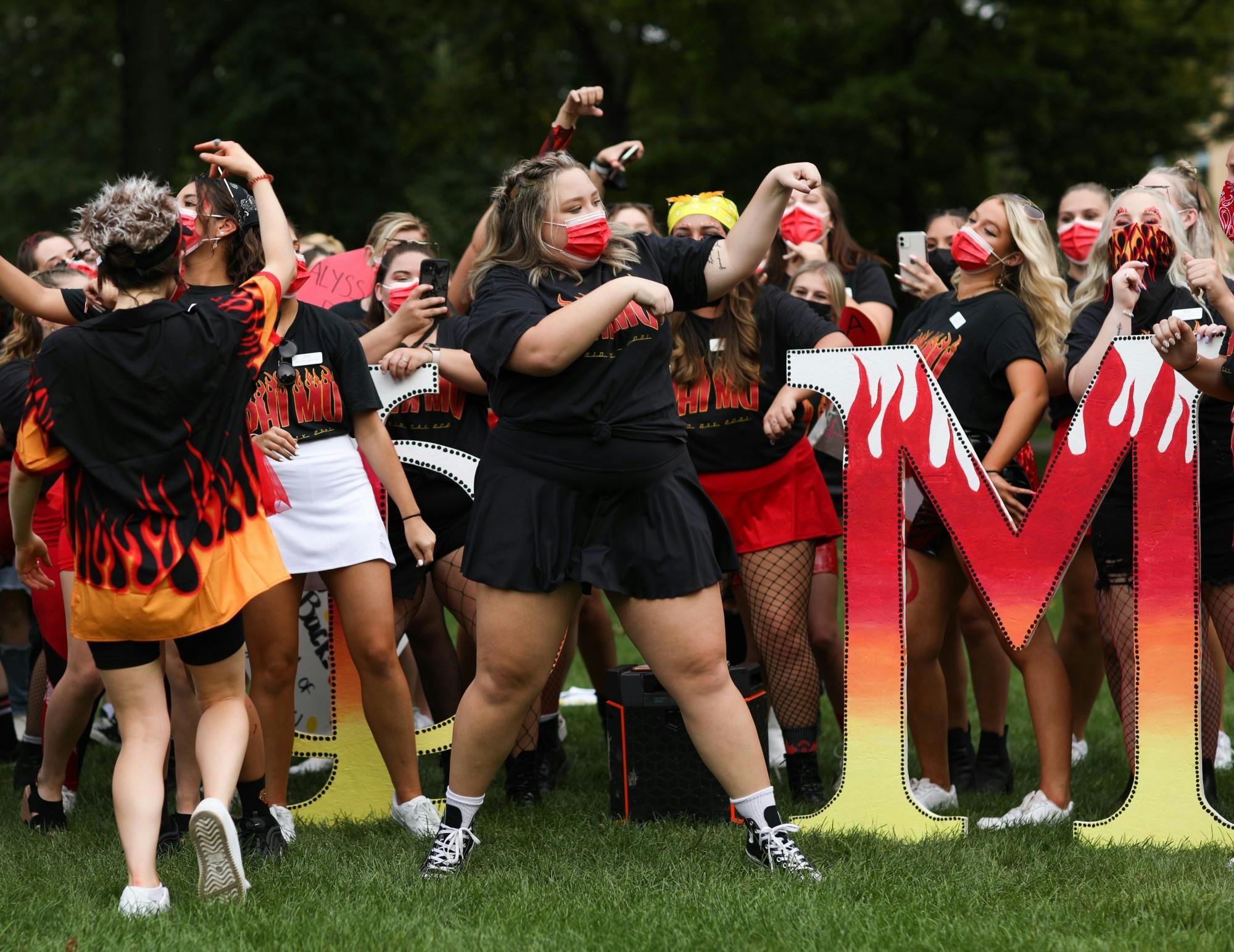 On Sunday, Sept. 19, 2021 Ball State sororities gathered in North Quad for their 2021 Bid Day. After weeks of recruiting new members, each sorority chooses a theme and celebrates the new pledges after they receive their final bid into the sorority.