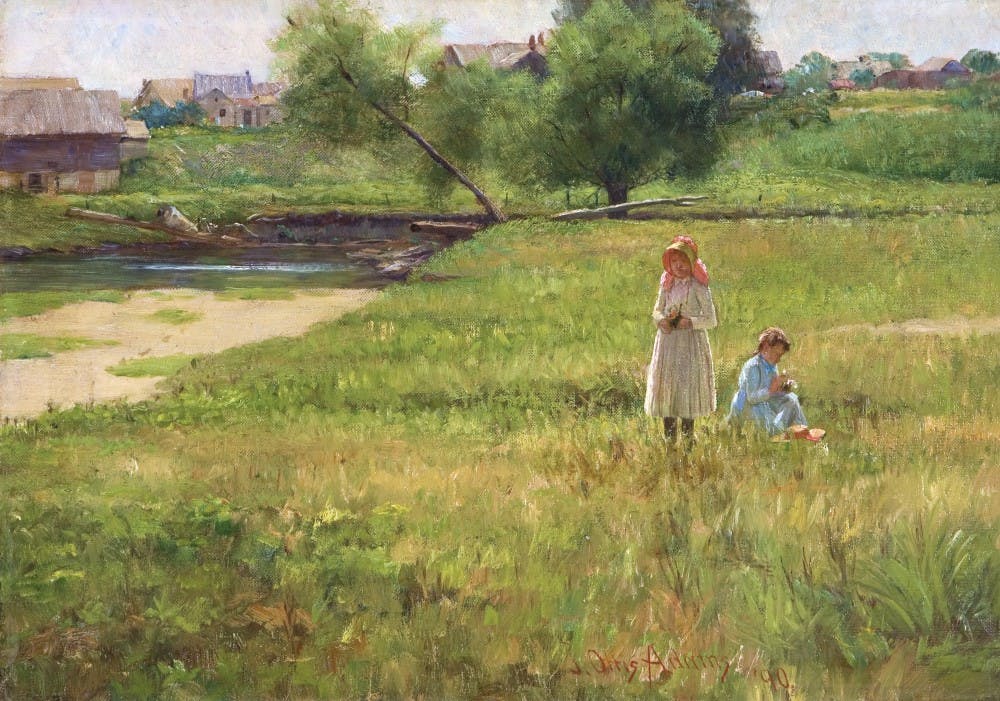 John Ottis Adams painted “Summertime” in 1890 when he was 39 years old. The painting is oil on canvas and approximately 14.5 inches high and 20.3 inches wide. Rachel Buckmaster, Photo Provided. 