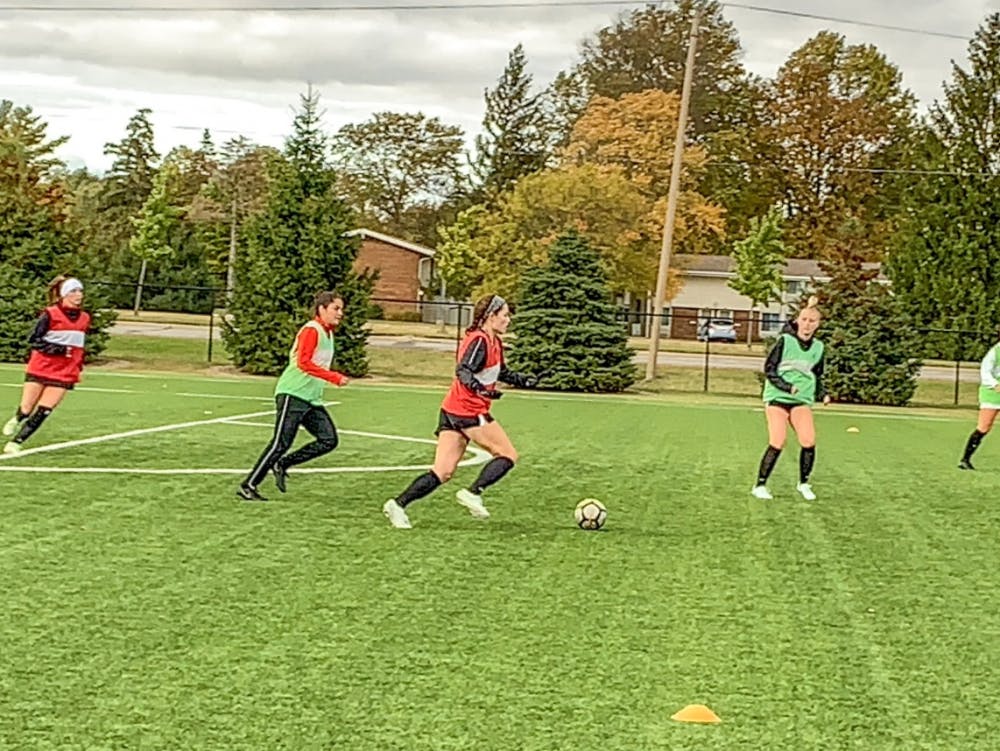 Ball State Soccer prepares to take on Kent State at practice in Muncie on Oct. 21. The team hopes to keep pace with Bowling Green atop the MAC standings.