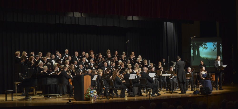 <p>"Middletown Chronicles: The Making of Middletown America," a musical, premiered at Muncie Central High School on May 14 in celebration of Indiana's bicentennial year. <em>DN PHOTO PATRICK CALVERT</em></p>