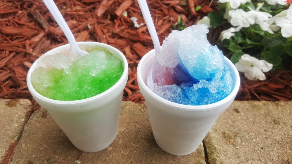 <p>SnOasis, Muncie's newest and only destination to get authentic Hawaiian shaved ice, opened toward the end of June on Tillotson Avenue across from Arby's. <em>DN PHOTO REBECCA KIZER</em></p>