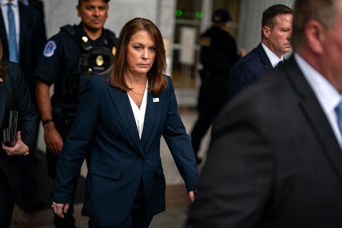 WASHINGTON, DC - JULY 22: United States Secret Service Director Kimberly Cheatle departs the Rayburn House Office Building following her testifying before the House Oversight and Accountability Committee on July 22, 2024 in Washington, DC. The beleaguered leader of the United States Secret Service has vowed cooperation with all investigations into the agency following the attempted assassination of former President Donald Trump. (Photo Provided by Kent Nishimura/Getty Images/ TNS)