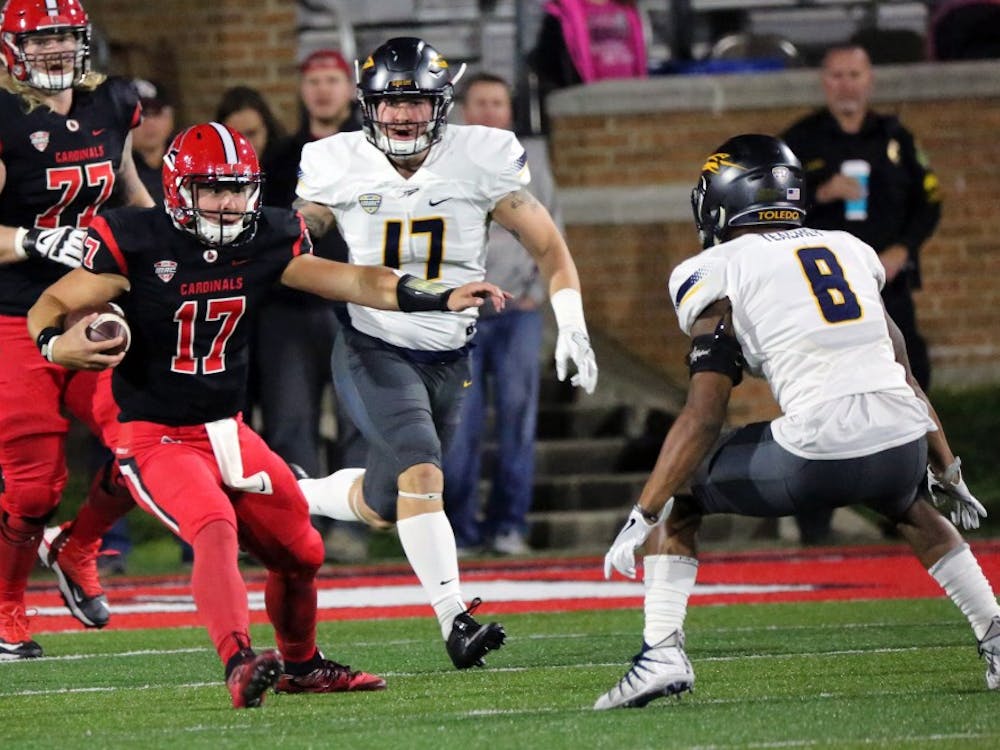 Ball State lost to Toledo 58-17 on Oct. 26 at Scheumann Stadium. The Cardinals scored their first touchdown in just over a month.&nbsp;