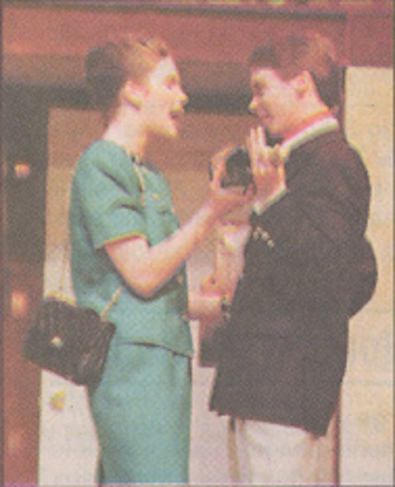 Scott Halberstadt played Fredrick Fellows in Ball State’s 1999 production of “Noises Off." This photo was published in the April 7, 1999, issue of The Daily News. Ball State Digital Media Repository