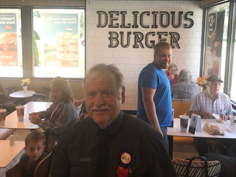 Joe Oliver, store manager at the McDonald's restaurant in Albany, Indiana, poses for a photo at his store. He will be retiring after 52 years of service at the fast-food chain in the Delaware County area. Clayton Max McKnight, Photo Provided