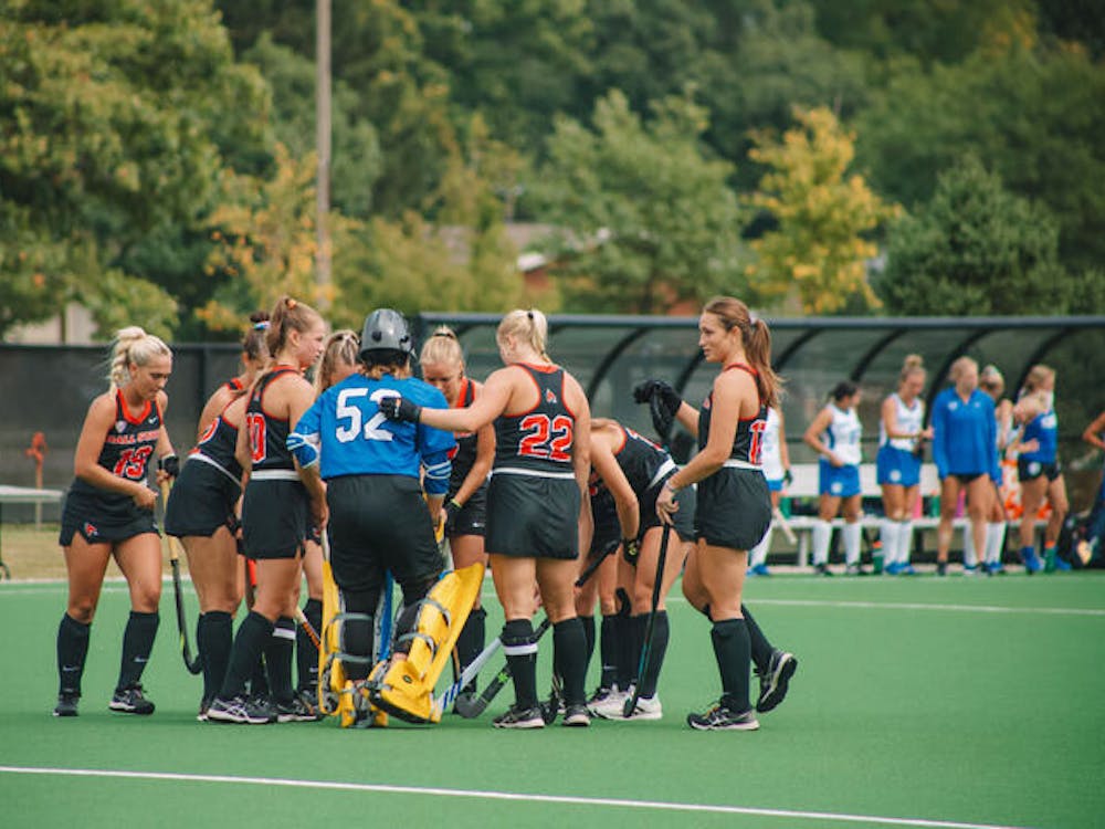 Ball State field hockey prepare to take on Saint Louis Sept. 17 at Briner Sports Complex. The Cardinals won 2-1 against the Bilikens. Sami Farmer, DN