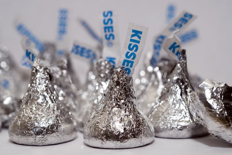 Chocolate candies such as Hershey's Kisses are often given throughout the holiday season. Once the holidays are over, there are various ways to use any leftover candy. Richard B. Levine/Sipa USA/TNS