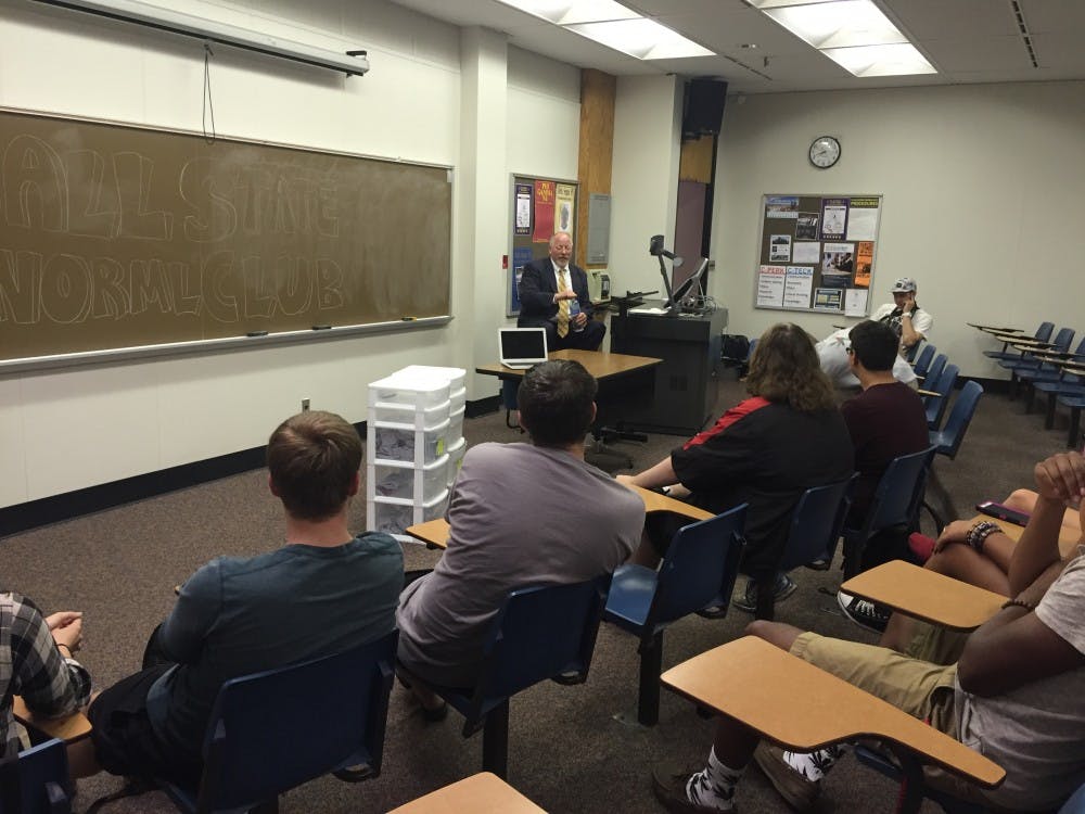 Andrew Maternowski, a criminal defense attorney, spoke to National Organization for the Reformation of Marijuana Laws, NORML, on Sept. 17 about legal matters concerning marijuana. Students had questions about the legal consequences of being found with or around marijuana in Indiana. DN PHOTO MARGO MORTON