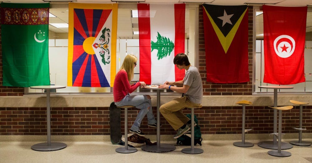 Students taste food from across the globe during the Amazing Taste food fair on Nov. 3 in the Student Center. The event also featured bug tastings, an exotic animal show, cultural displays, student performances and more. Grace Ramey // DN