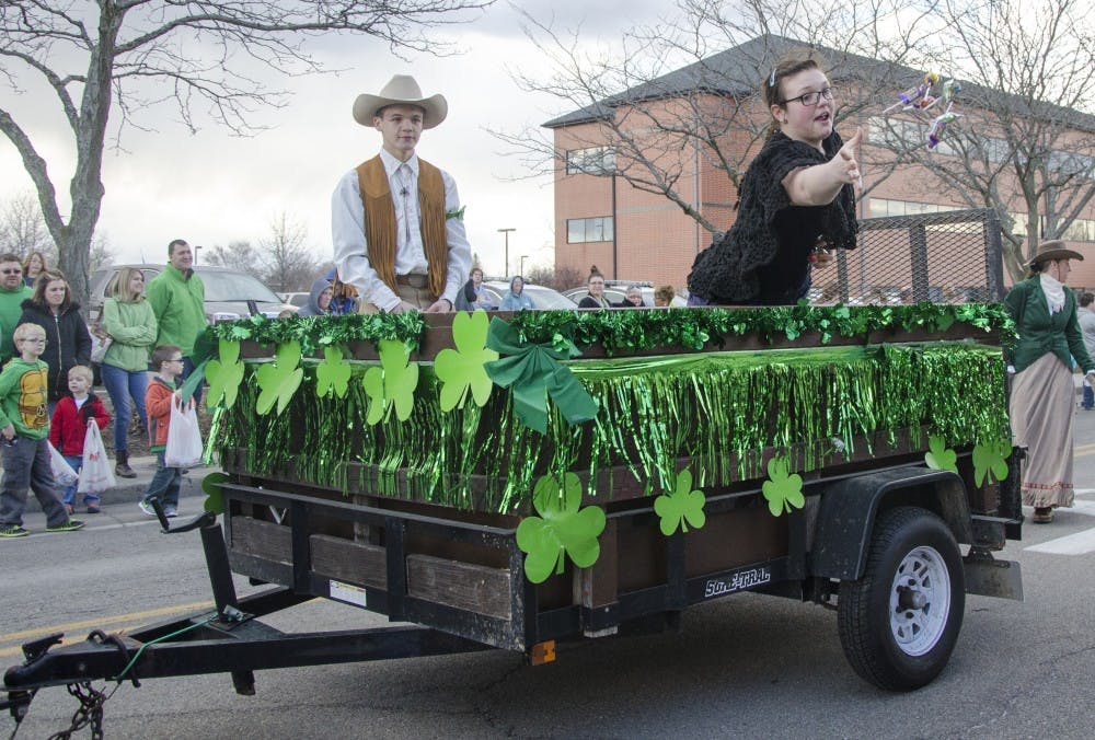 The St. Patrick's Day Parade took place in Downtown Muncie on March 17. Various floats handed out candy to parade-goers. DN PHOTO KELSEY DICKESON
