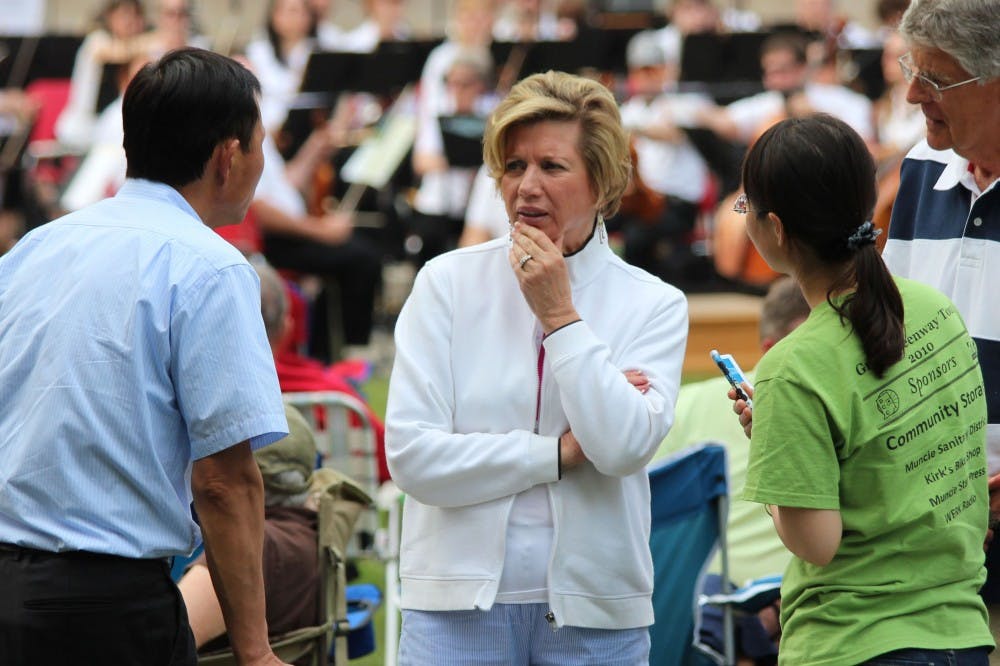 Ball State President Jo Ann Gora was among the crowd at the Festival on the Green on June 08. Gora, one of the university