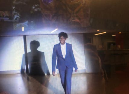 One Unity Pageant contestant gives a speech.