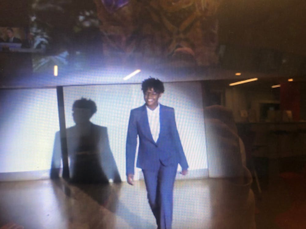 One Unity Pageant contestant gives a speech.