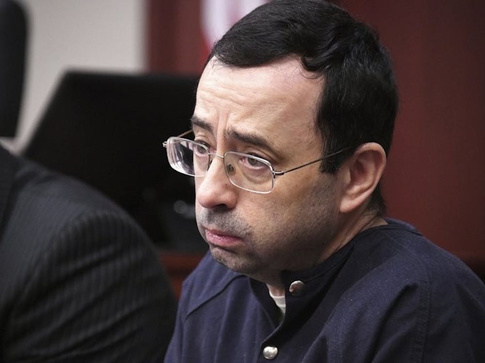 Larry Nassar looks at the gallery in the court during the sixth day of his sentencing hearing Tuesday, Jan. 23, 2018, in Lansing, Mich. Nassar has admitted sexually assaulting athletes when he was employed by Michigan State University and USA Gymnastics, which is the sport’s national governing organization and trains Olympians. Associated Press, Photo Courtesy&nbsp;