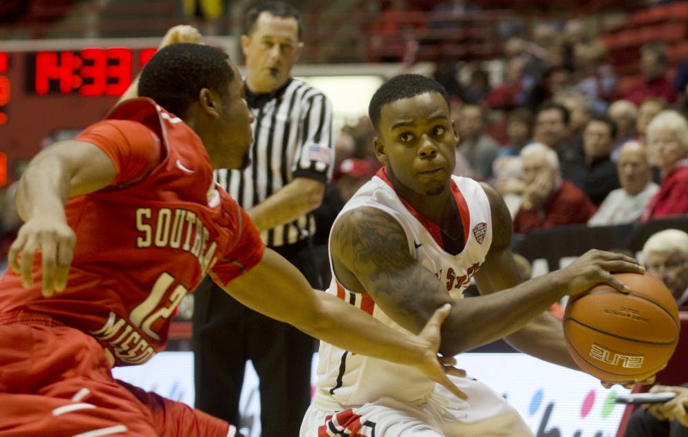 Ball State freshman Zavier Turner draws a foul off an inbounds play at Worthen Arena against Southeast Missouri on Nov. 18. DN PHOTO MARCEY BURTON