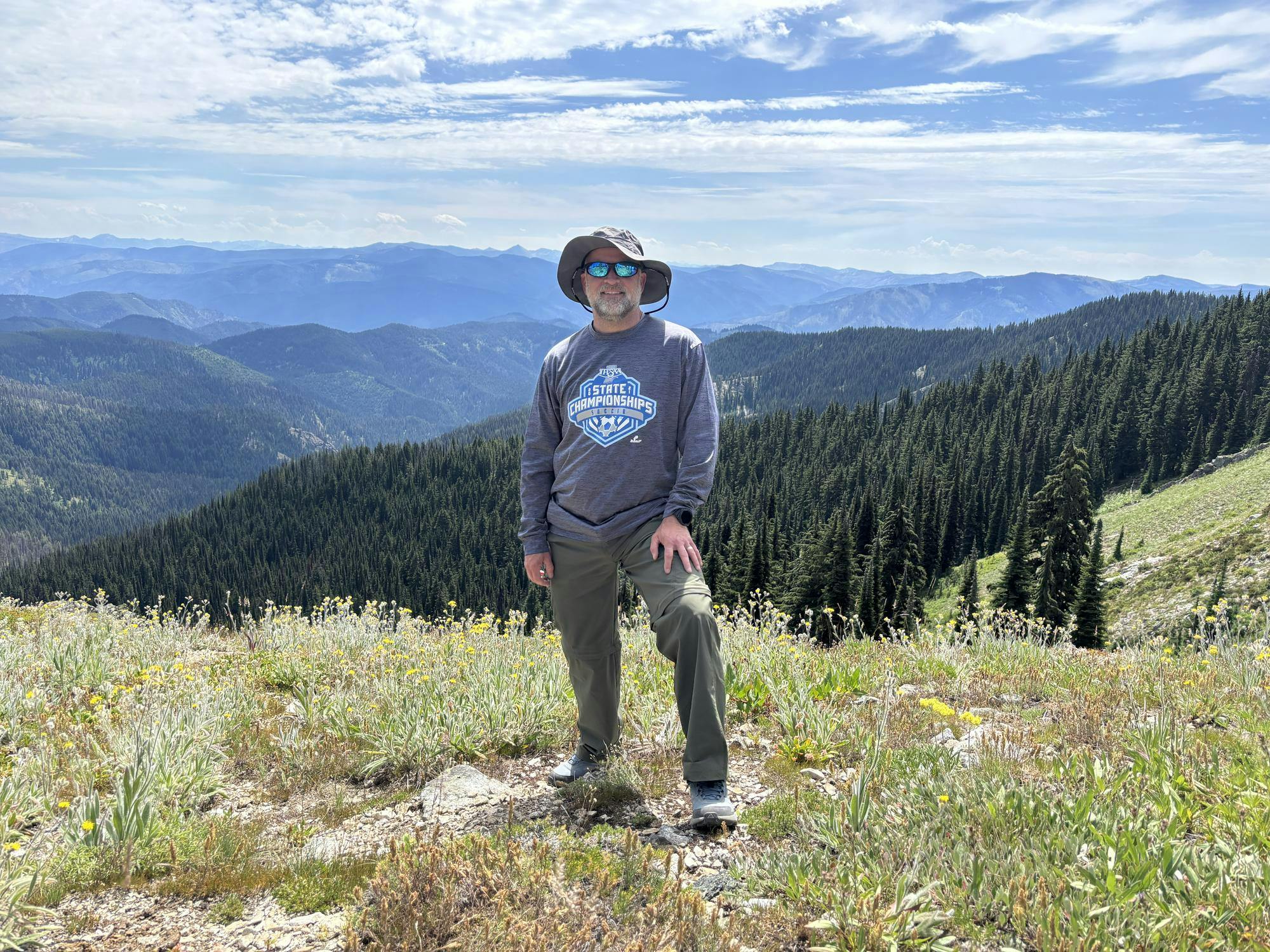Christopher Smith walked part of the trail that Lewis and Clark walked July at Wendover Ridge. Judy Hyrne, Photo Provided