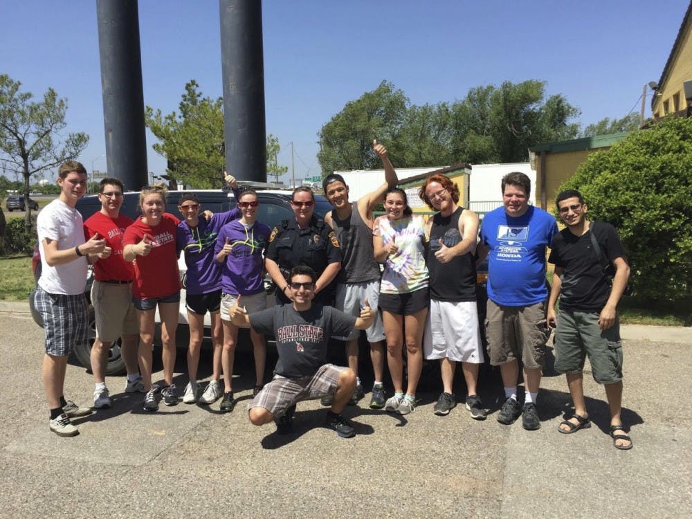 <p>The Ball State storm chasing team class thought they would spend May 21 chasing just storms, but they ended up chasing thieves when their equipment was stolen and they had to file a police report. <em>&nbsp;P</em><em>HOTO PROVIDED BY HANNAH CARPENTER</em></p>