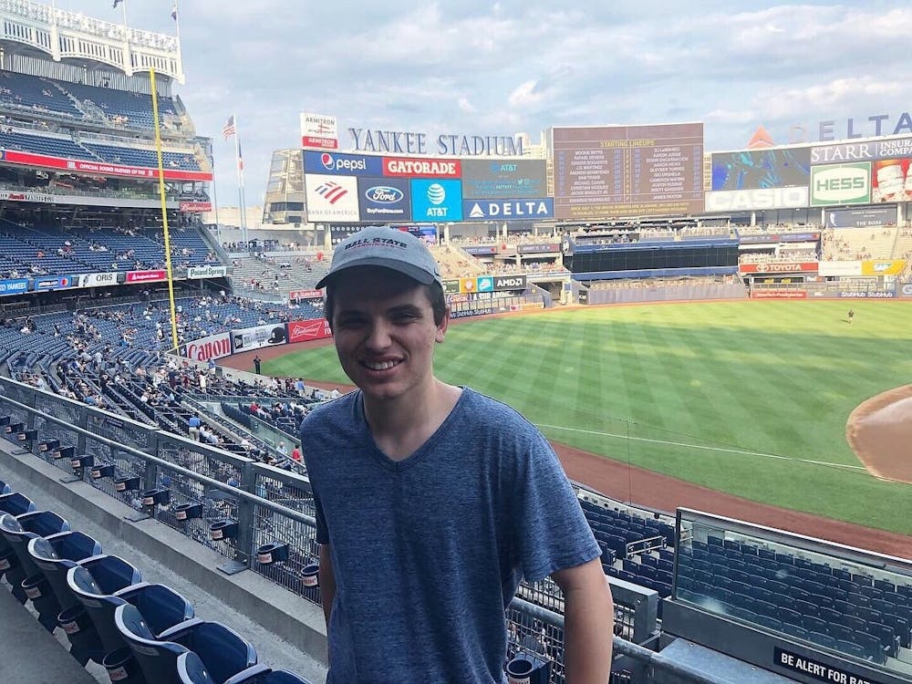<p>Connor Smith, assistant sports editor, attends the Boston Red Sox vs. New York Yankees baseball game Aug. 2, 2019, at Yankee Stadium in the Bronx, New York. Smith has visited 12 of the current 30 MLB ballparks. <strong>Connor Smith, photo provided. </strong></p>