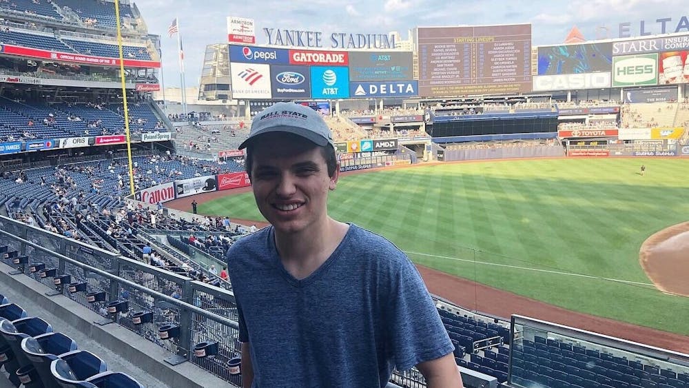 Connor Smith, assistant sports editor, attends the Boston Red Sox vs. New York Yankees baseball game Aug. 2, 2019, at Yankee Stadium in the Bronx, New York. Smith has visited 12 of the current 30 MLB ballparks. Connor Smith, photo provided. 