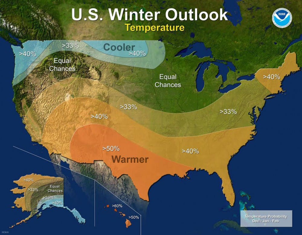 La Niña could bring slightly cooler temperatures for Indiana. La Niña is defined as cooler than normal sea-surface temperatures in the central and eastern equatorial Pacific. NOAA, Photo Courtesy