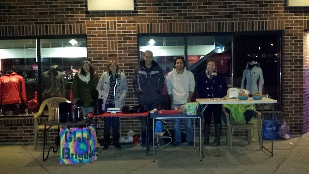 <p>The Ball State chapter of Global Brigades is selling grilled cheese sandwiches in the Village on Friday and Saturdays from 11 p.m. to 3 a.m. The group will be using the to help fund their trips to Panama and Nicaragua.&nbsp;<em>PHOTO PROVIDED&nbsp;BY KASEY BURCHETT</em></p>