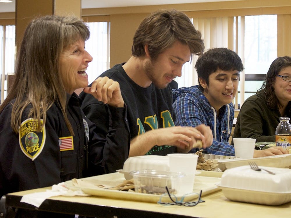 More than 30 students have participated in the Lunch with a Cop program. The program is to help form a partnership with the student body and police. DN PHOTO CHRISTOPHER STEPHENS