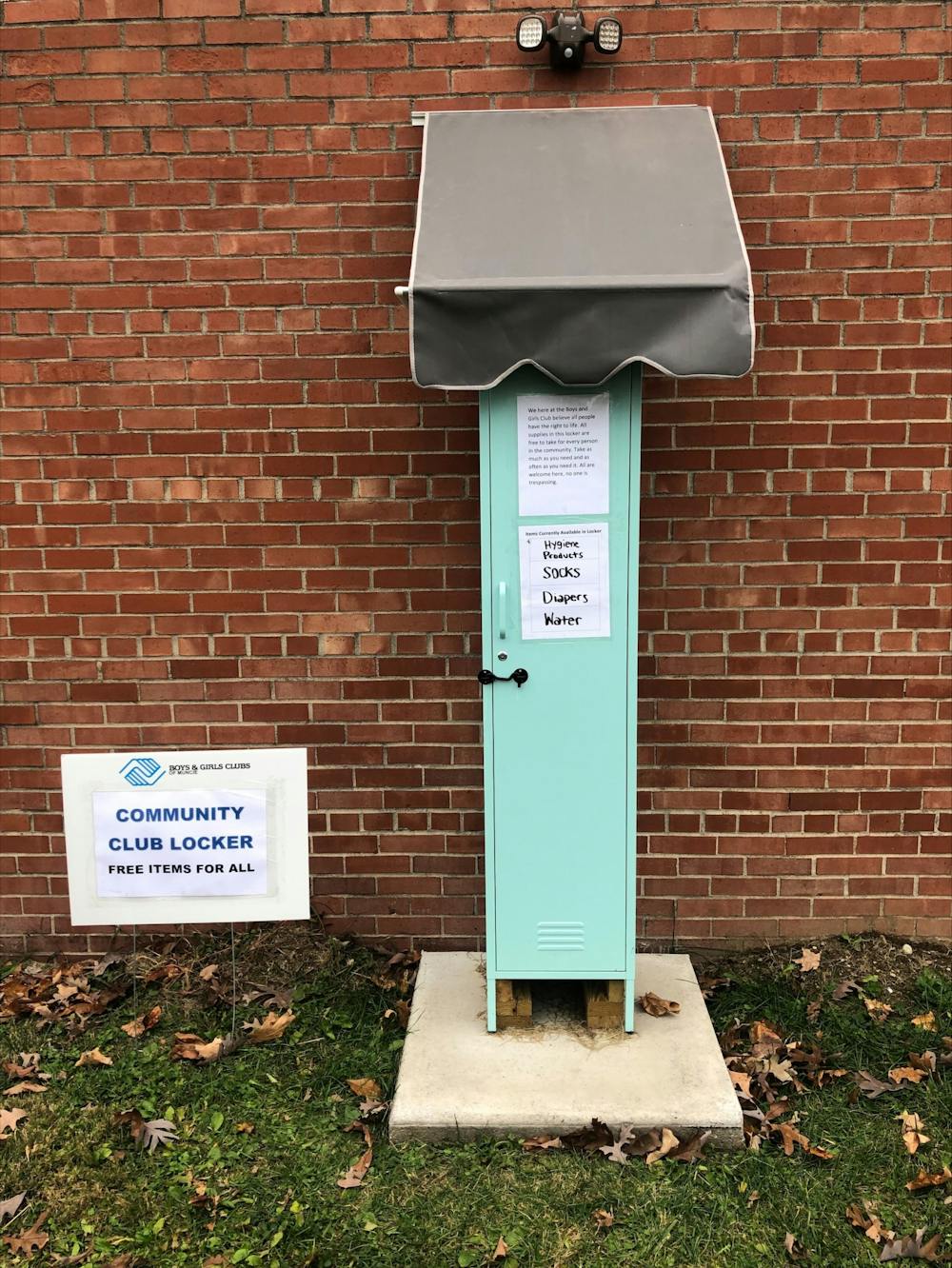 <p>The community locker sits at its 1710 S. Madison St. location. The locker has items for Muncie&#x27;s homeless population, such as hygiene products, diapers and water. Nash Coy, Photo Provided</p>