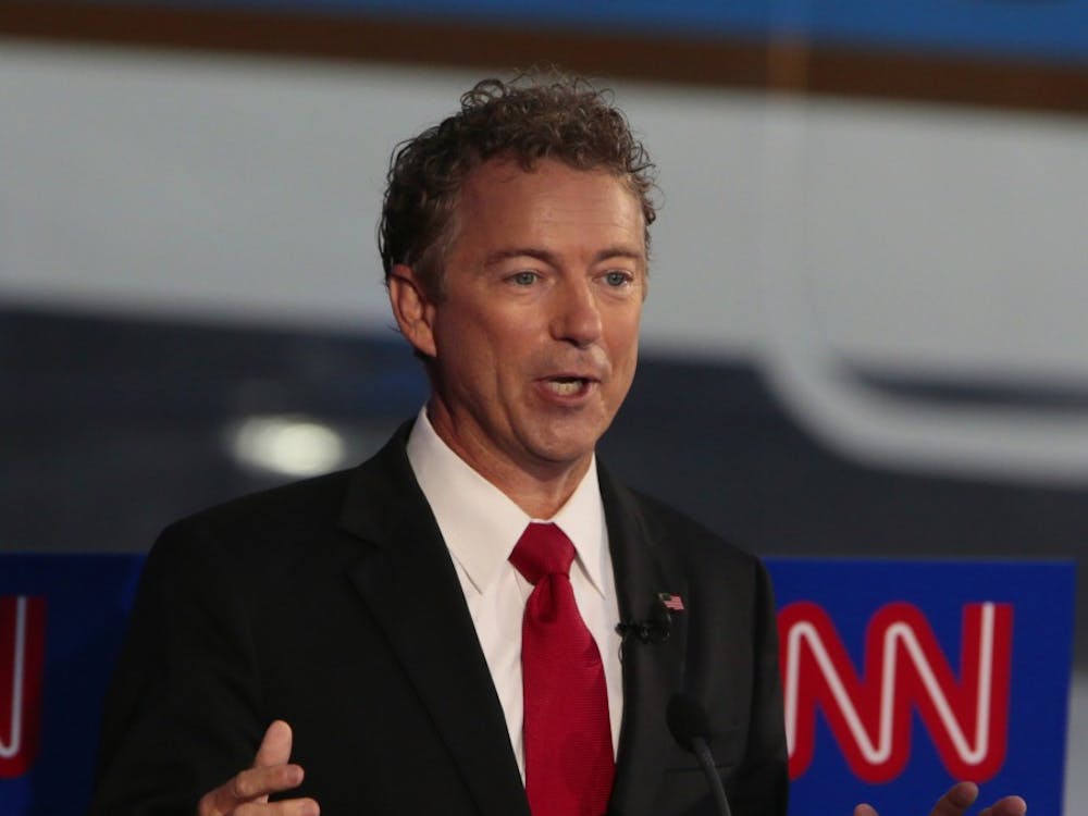 Republican presidential candidate Rand Paul on the debate stage at the Reagan Library in Simi Valley, Calif., on Wednesday, Sept. 16, 2015. (Robert Gauthier/Los Angeles Times/TNS)