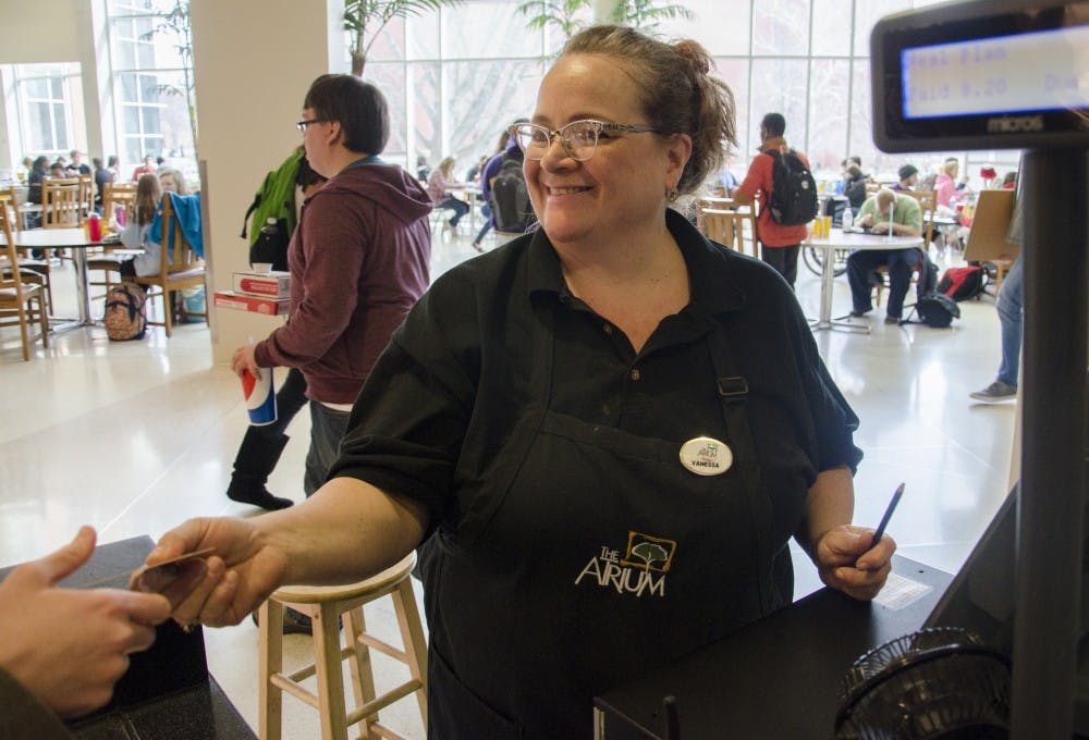 <p>Vanessa Trosper is a fourth generation "lunch lady." Trosper has worked at Ball State for the past 19 years; she was also born and raised in Muncie. <i>DN PHOTO BREANNA DAUGHERTY</i></p>