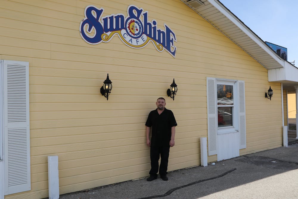 Jarrod Buck, owner of SunShine Cafe, stands in front of SunShine Cafe Muncie. The location used to be a Waffle House but was changed to SunShine Cafe Muncie to increase lunch and dinner customers. Angelica Gonzalez Morales, DN