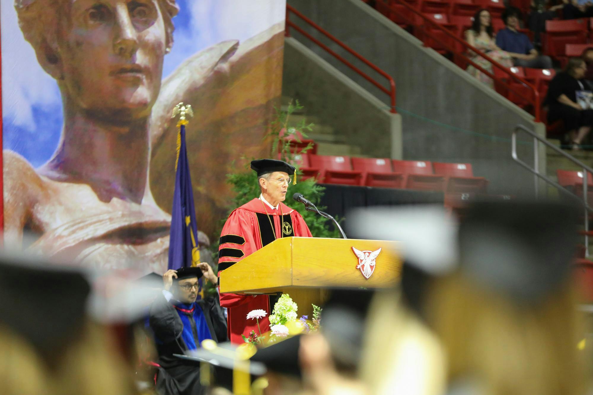 A photograph taken at the 202nd commencement of Ball State University July 19, 2025 at Worthen Arena. Trinity Rea, DN. 