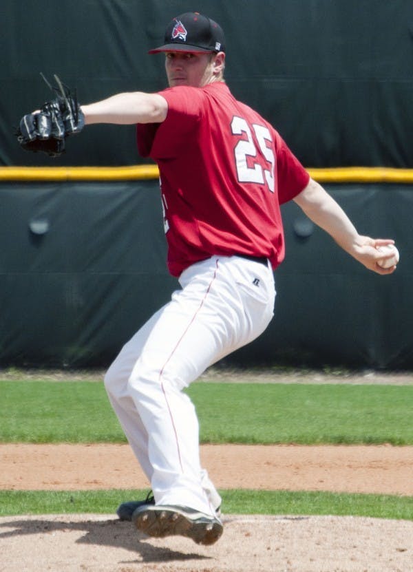 Junior Cal Bowling goes through his motion against Toledo. DN PHOTO DYLAN BUELL