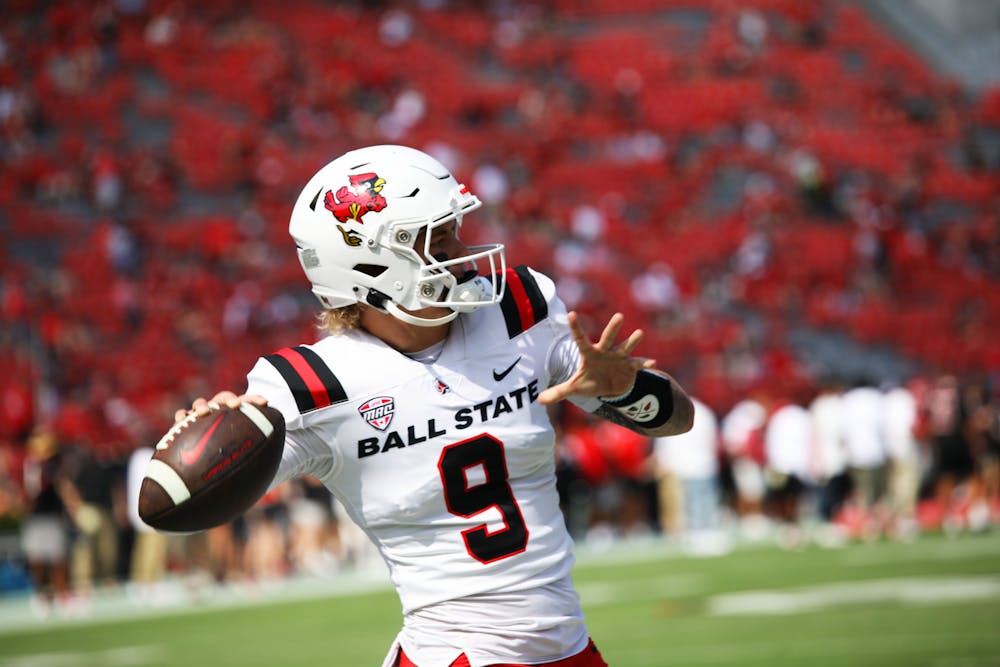 Freshman Quarterback Kadin Semonza throws the ball during pregame warmups against Georgia Sept. 9 at Sanford Stadium in Athens, Ga. Semonza passed 55 yards in the second half of the game. Mya Cataline, DN