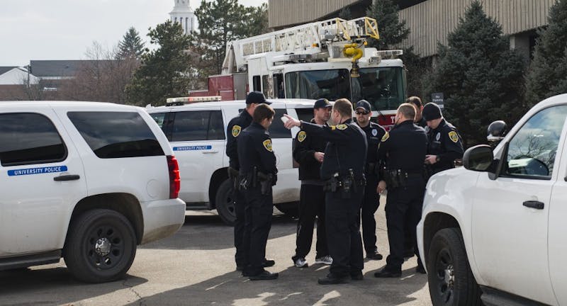 A suspicious package has been found at the L.A. Pittenger Student Center on Feb. 17. People are warned to avoid the area. DN PHOTO BREANNA DAUGHERTY