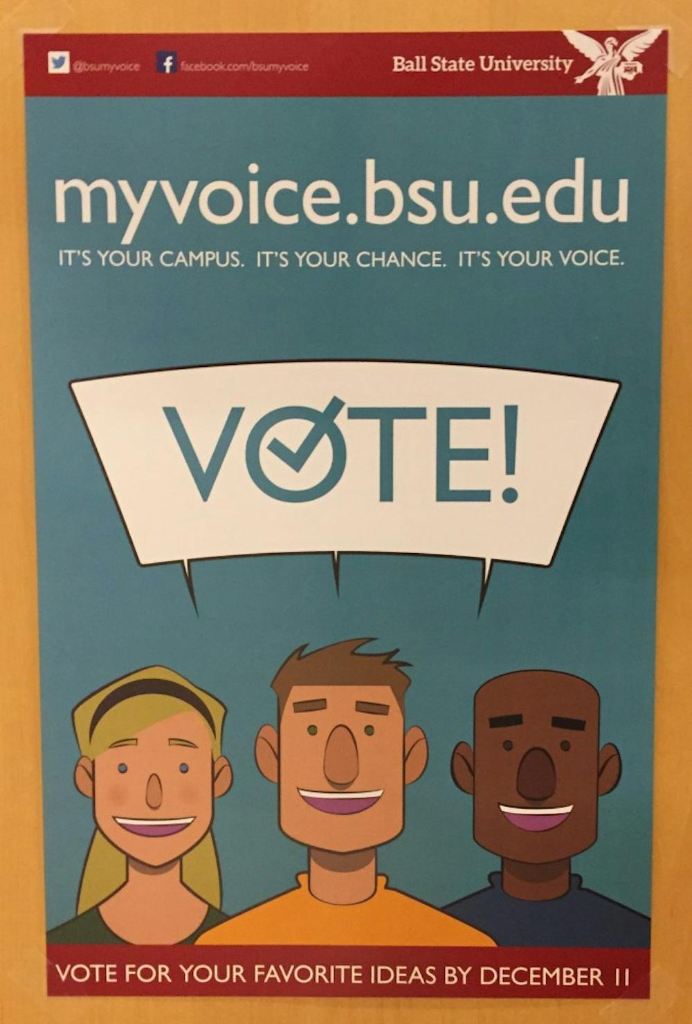 The My Voice campaign recieved&nbsp;more than 1,200 ideas. 1,400 students logged in to vote for the campaign created by students in the Digital Corps. DN PHOTO