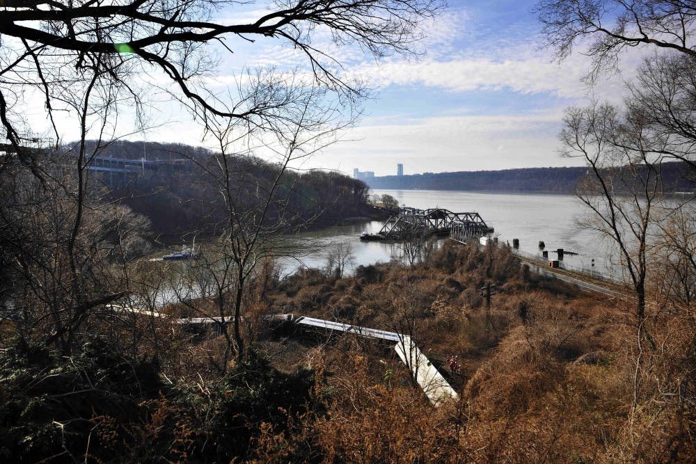 A New York commuter train derailed on Sunday, Dec. 1, 2013, in the Bronx borough. MCT PHOTO