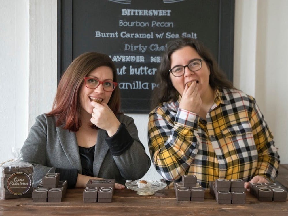 Queer Chocolatier co-owners Cheri Madewell and Morgan Roddy raised more than $10,000 for the business through a GoFundMe page after sharing their financial concerns online. The chocolate store closed its doors in March to dine-in customers in response to the COVID-19 pandemic. Morgan Roddy, Photo Courtesy