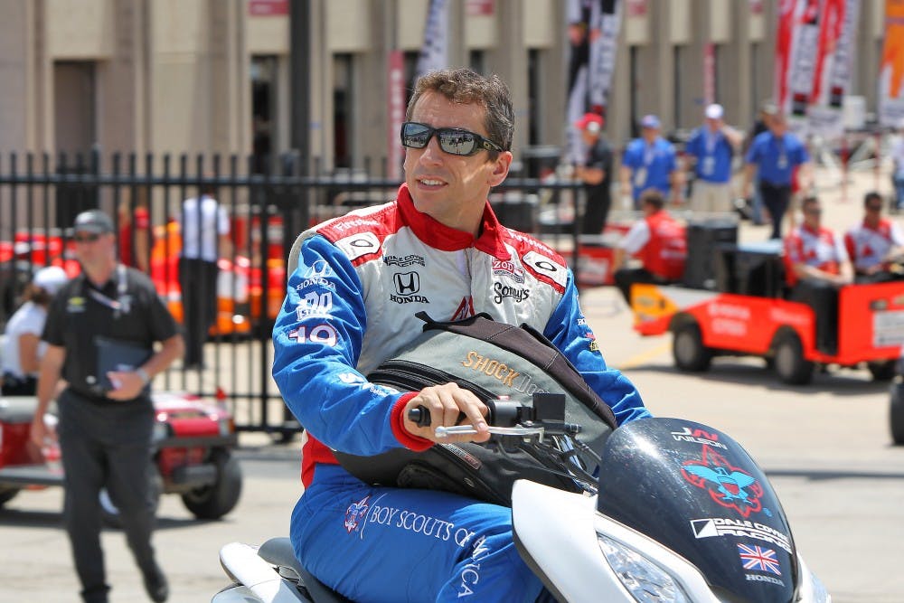 Justin Wilson is seen during qualifying for the IZOD Indycar Firestone 550 race at Texas Motor Speedway in Fort Worth, Texas, in 2013. (Dan Wozniak/Zuma Press/TNS)